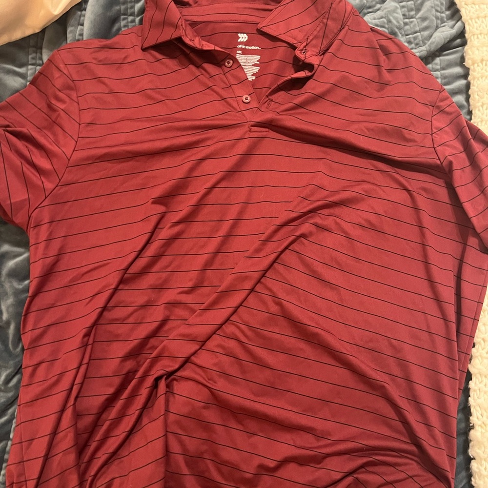 All in Motion Red Polo Shirt with Striped Texture